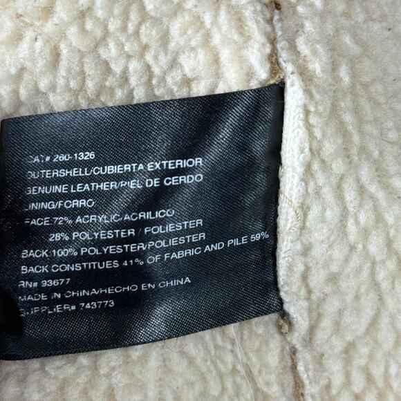 Vintage Y2k Brown Suede Leather Sherpa Lined Coat Cabincore Gorpcore Outdoor M - Picture 7 of 14